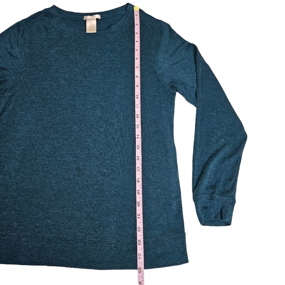 Matty M Gorgeous Blue Green Sweatshirt With Zipper Accents, Size Small - Picture 8 of 9